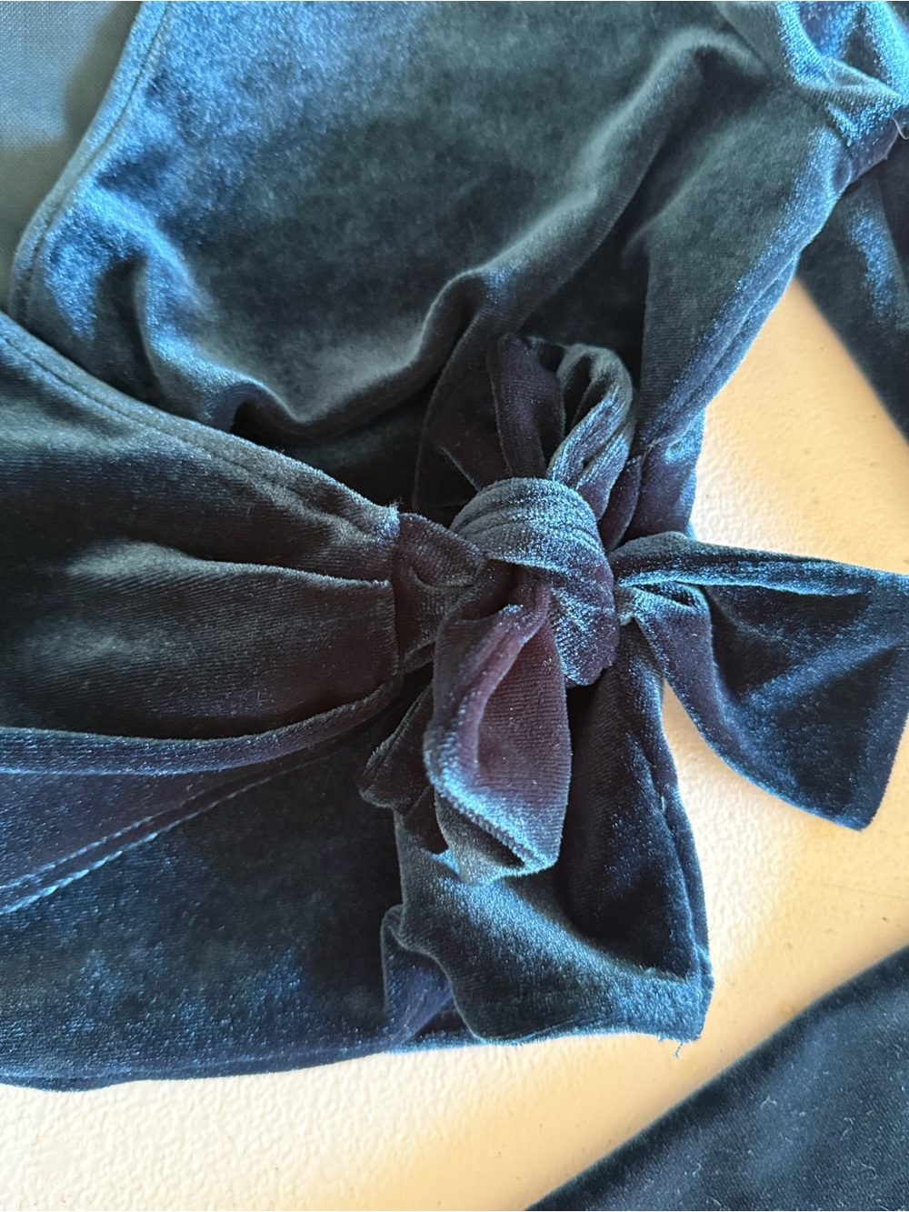 Forever 21 Teal Velvet Wrap Crop Top - Picture 8 of 12